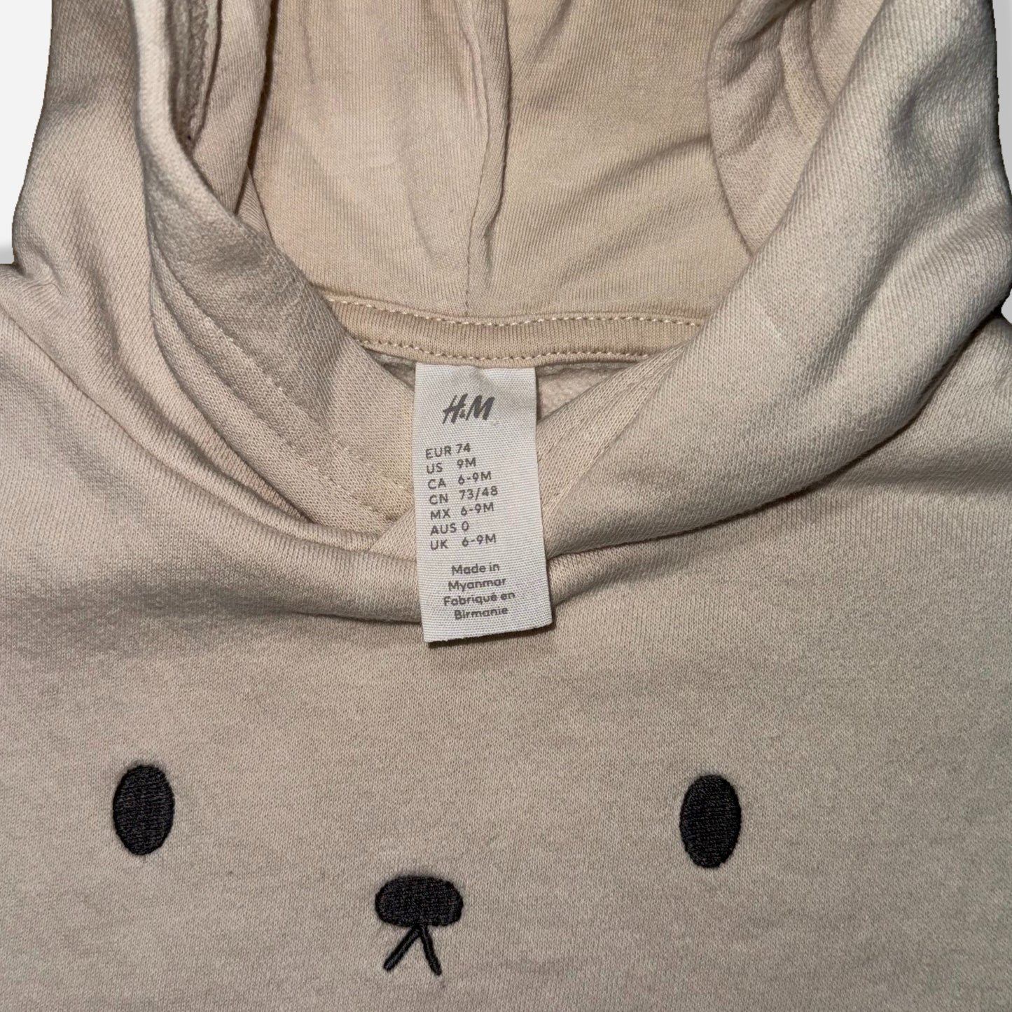 SUDADERA DE OSITO PARA BEBÉ | H&M | TALLA 9M