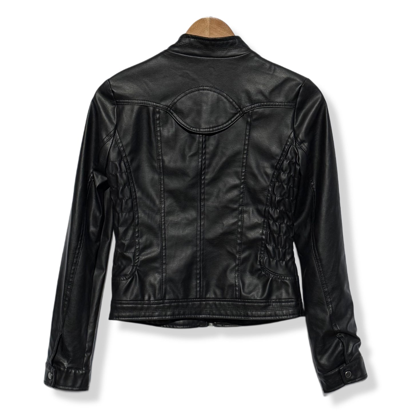 CHAQUETA NEGRA FAUX LEATHER TIPO BIKER | NEW LOOK | TALLA S