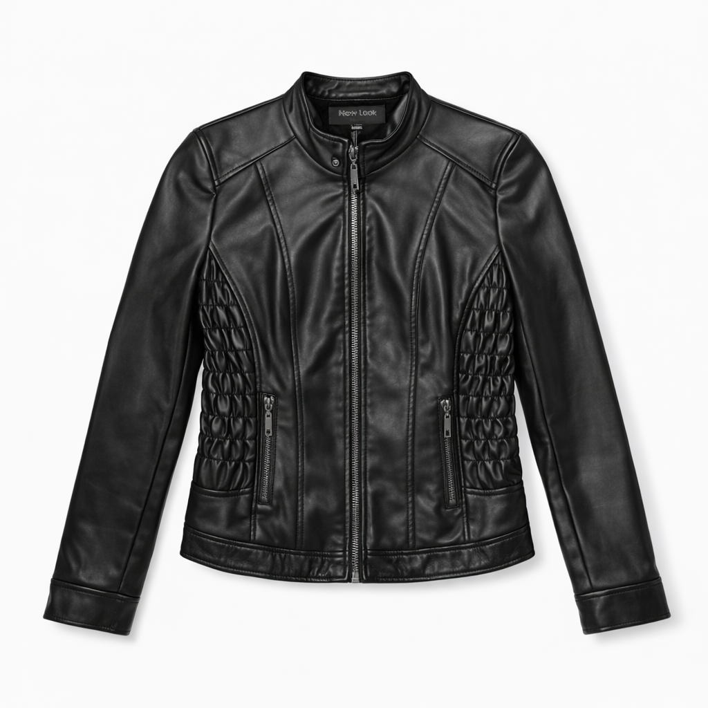 CHAQUETA NEGRA FAUX LEATHER TIPO BIKER | NEW LOOK | TALLA S