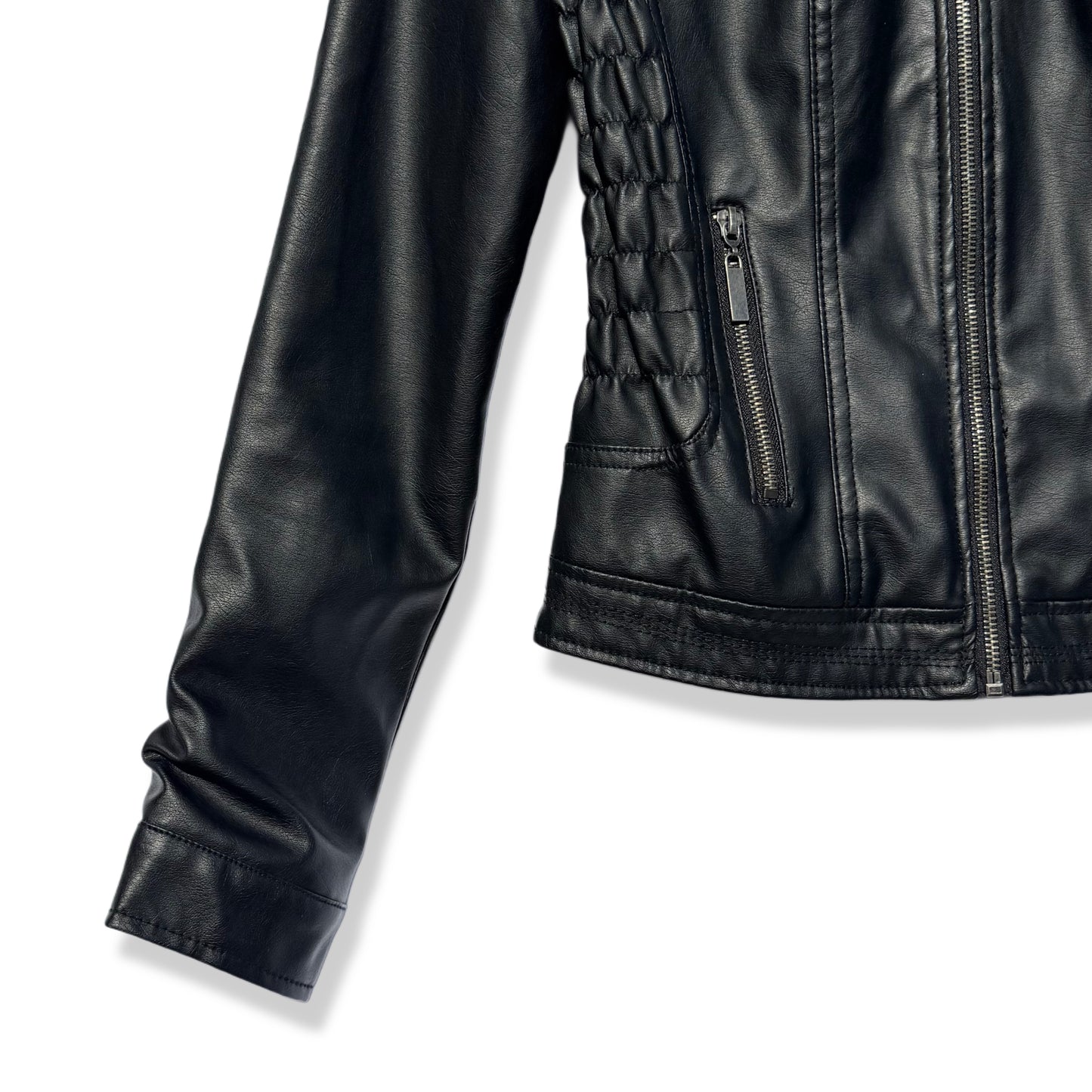 CHAQUETA NEGRA FAUX LEATHER TIPO BIKER | NEW LOOK | TALLA S