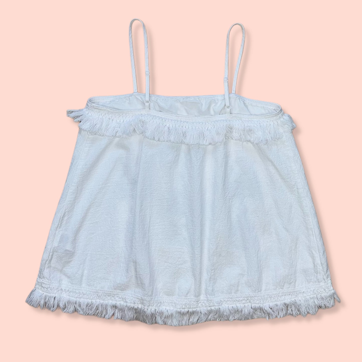 BLUSA BORDADA BLANCA CON FLECOS | S