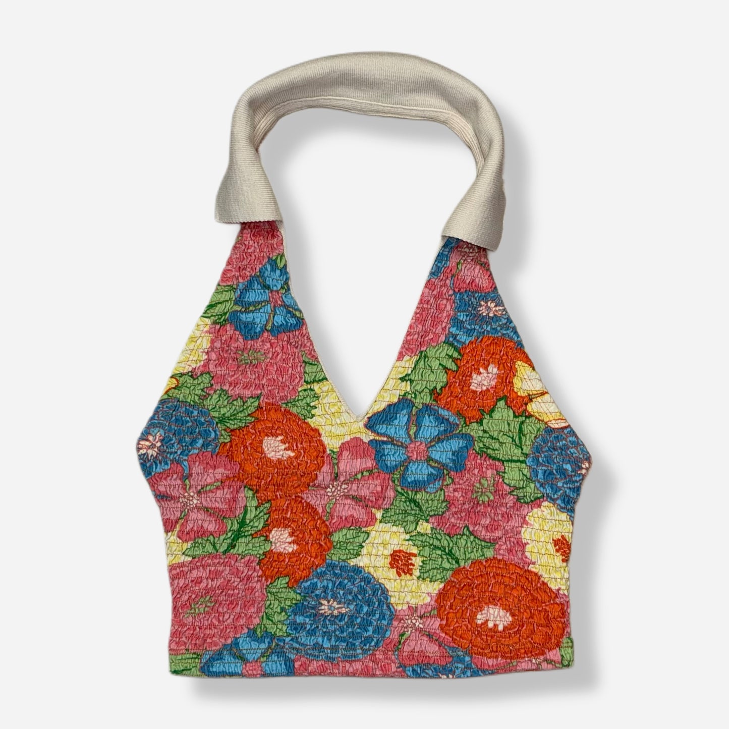 TOP HALTER FLOREADO AJUSTADO | ZARA | L