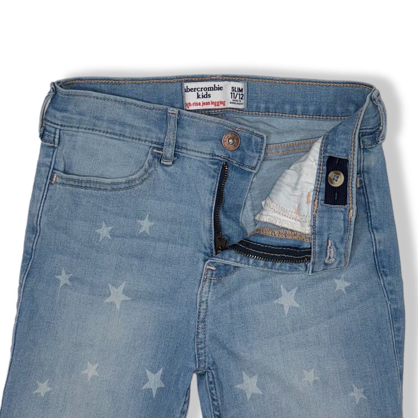 SKINNY JEANS PARA NIÑAS CON ESTAMPADO DE ESTRELLAS | ABERCROMBIE KIDS | TALLA 11/12