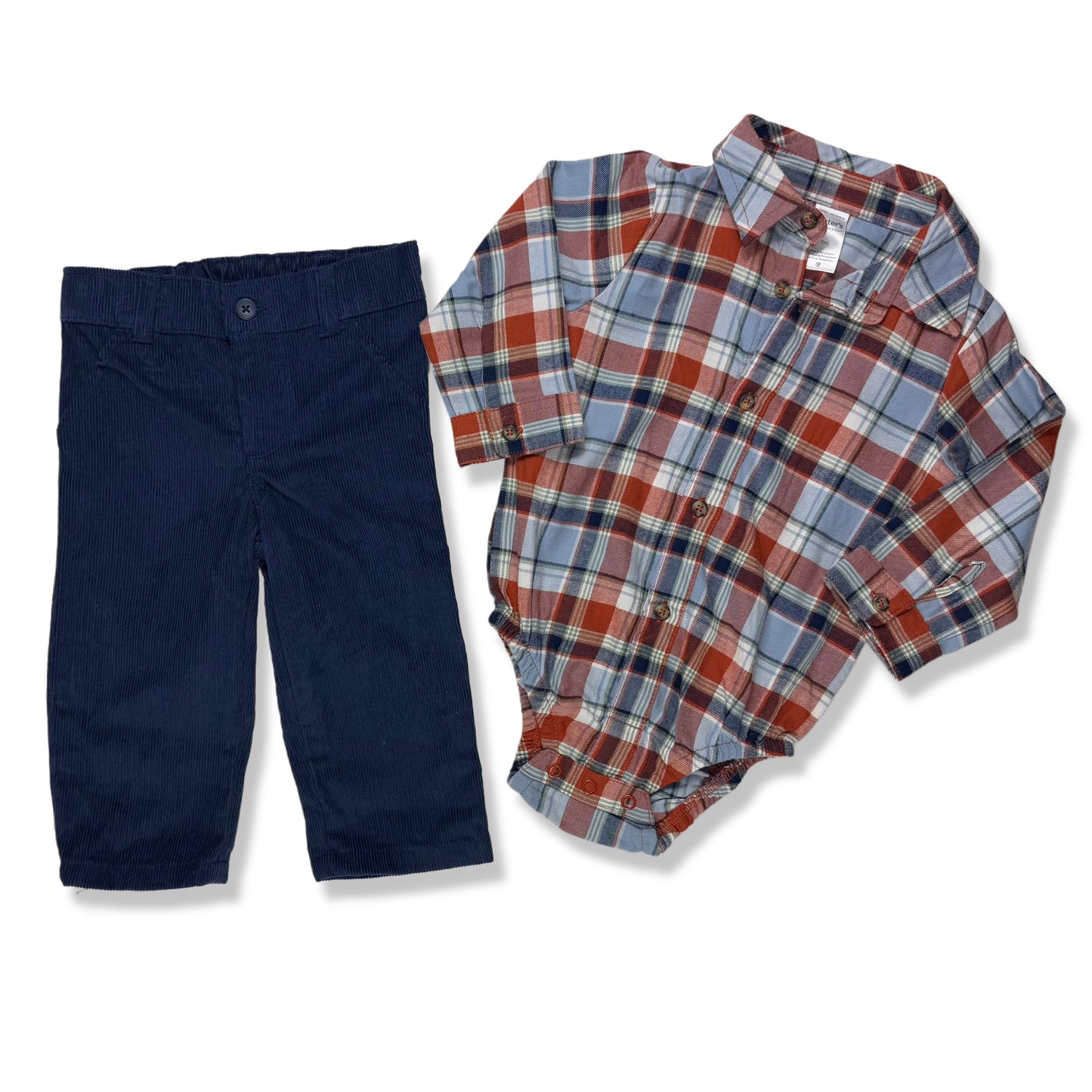 CONJUNTO DE CAMISA Y PANTALÓN PARA BEBÉS | CARTER’S | TALLA 9M