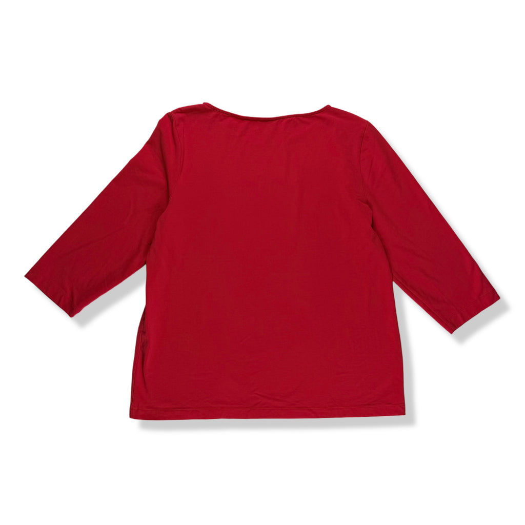BLUSA ROJA ESTAMPADO CORAZONES | CHICO'S | TALLA L