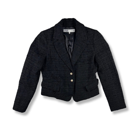 BLAZER NEGRO EN TWEED CON BOTONES DORADOS | ZARA | M