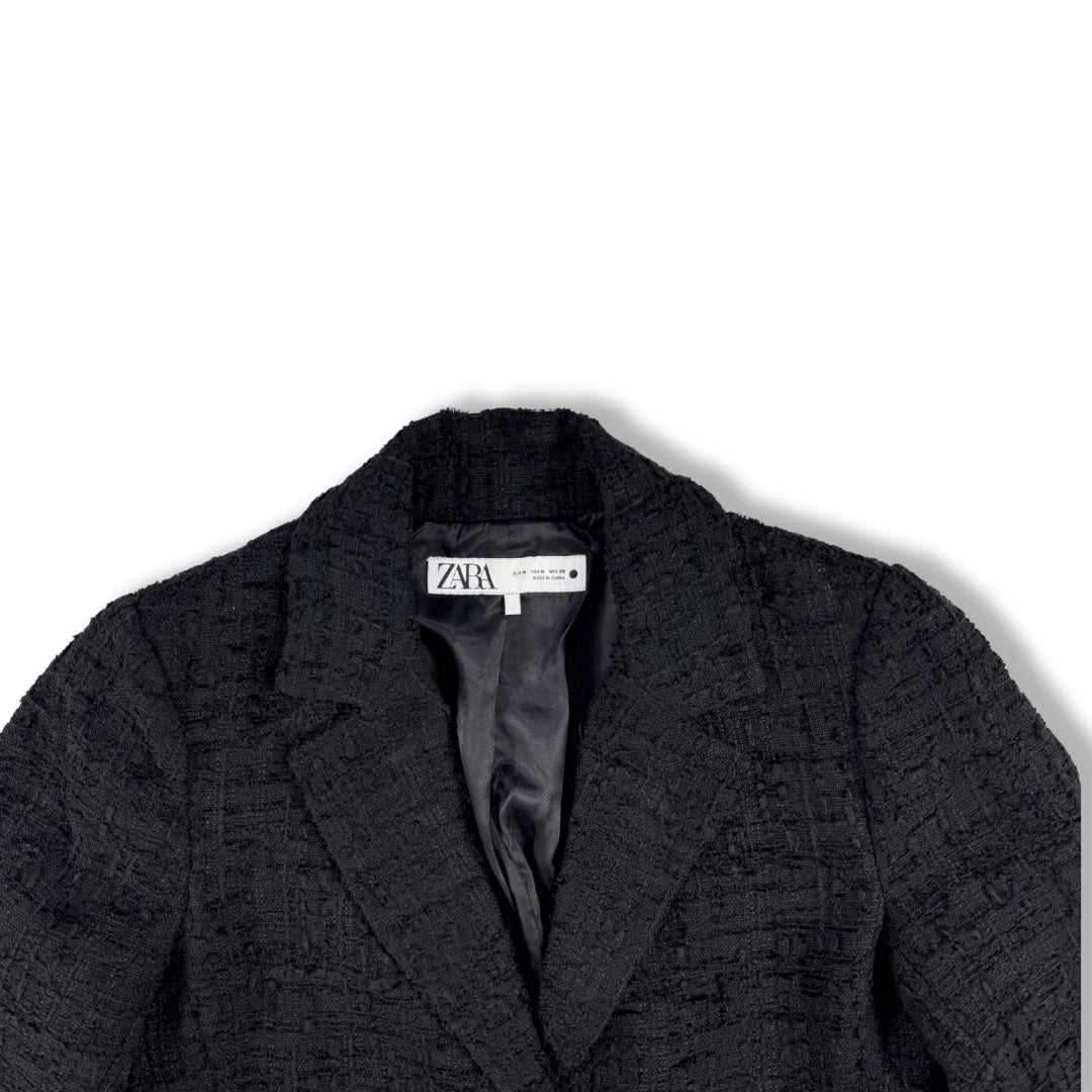 BLAZER NEGRO EN TWEED CON BOTONES DORADOS | ZARA | M