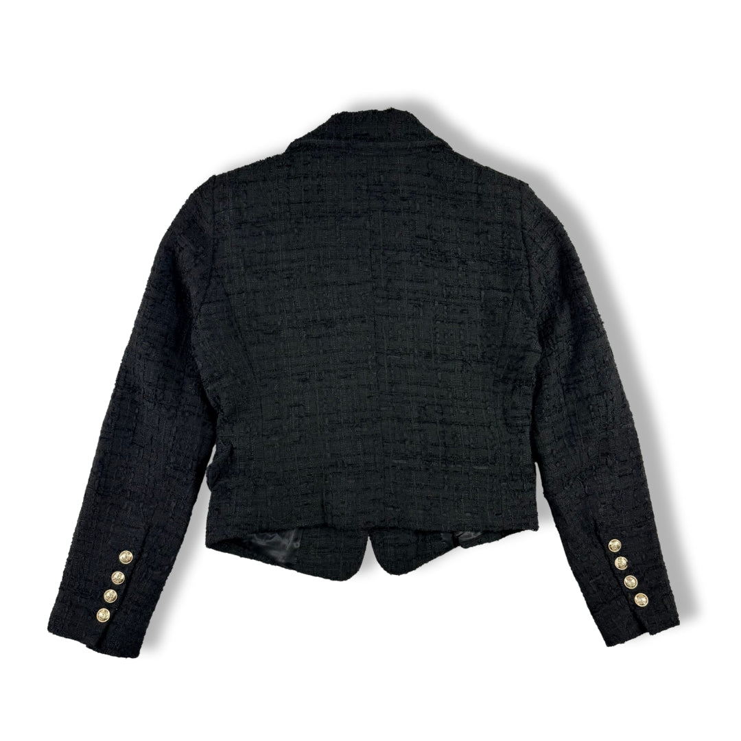 BLAZER NEGRO EN TWEED CON BOTONES DORADOS | ZARA | M