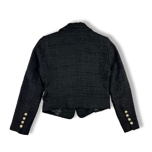 BLAZER NEGRO EN TWEED CON BOTONES DORADOS | ZARA | M