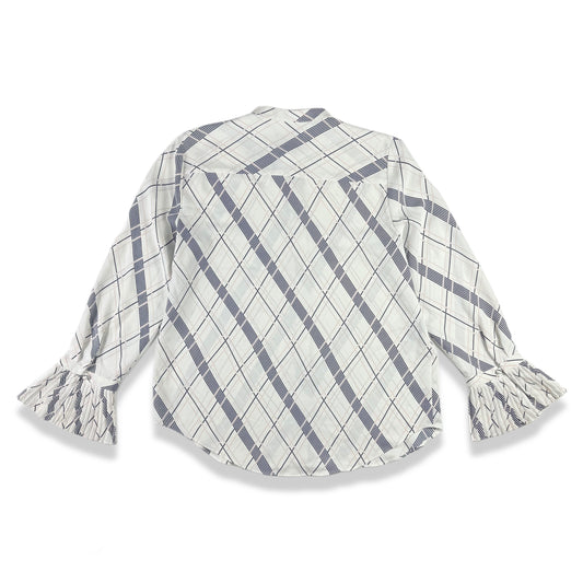 BLUSA DE CUADROS CON MANGAS PLISADAS | ANN TAYLOR | M