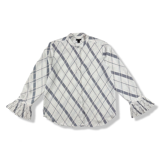 BLUSA DE CUADROS CON MANGAS PLISADAS | ANN TAYLOR | M