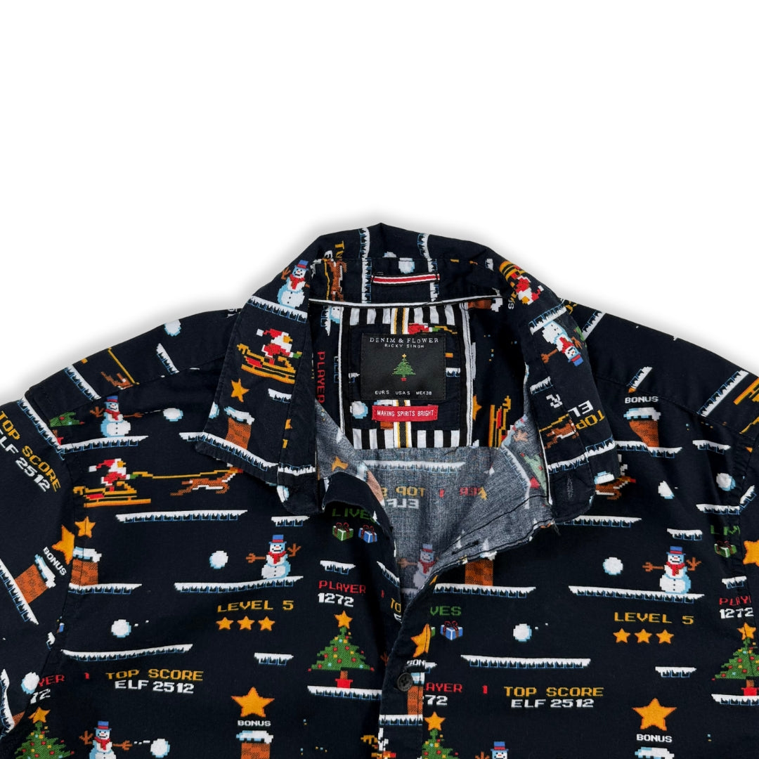 CAMISA NAVIDEÑA RETRO | DENIM & FLOWERS | S