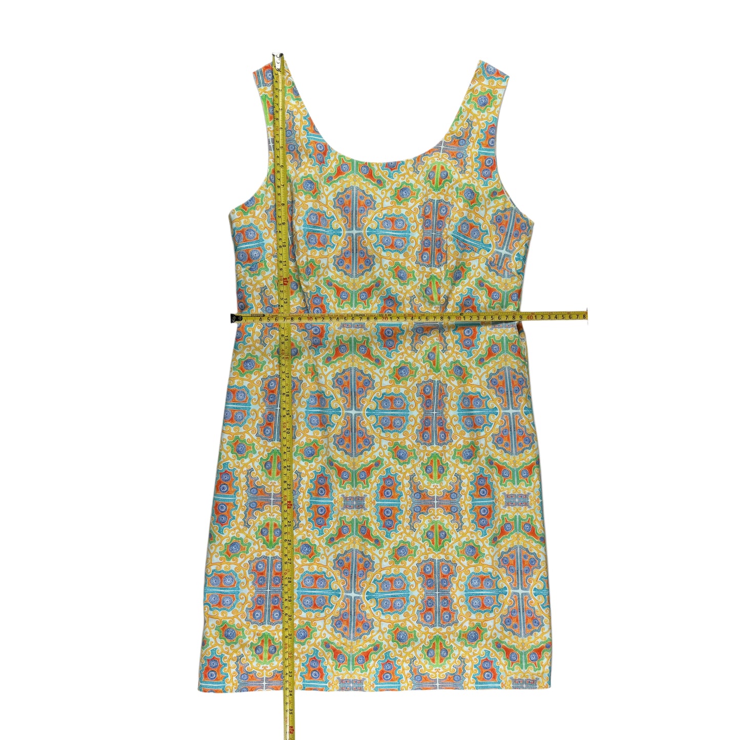 VESTIDO ESTAMPADO SIN MANGAS | KAELI SMITH | TALLA 10