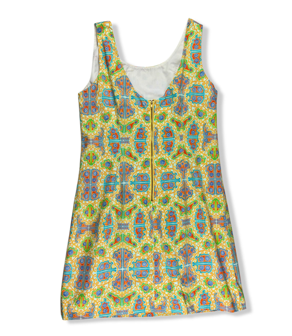 VESTIDO ESTAMPADO SIN MANGAS | KAELI SMITH | TALLA 10