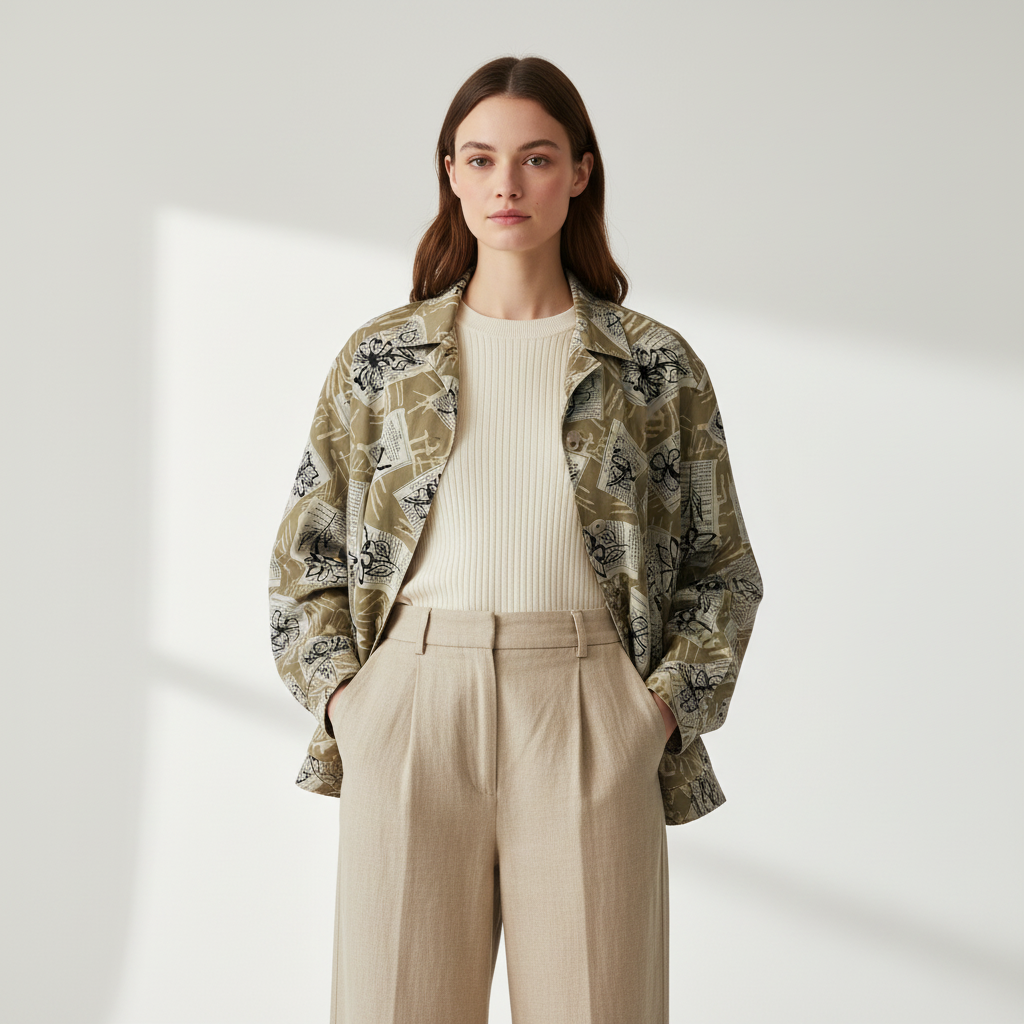 CHAQUETA 90s VINTAGE EN SEDA | SAKS FIFTH AVENUE | TALLA M