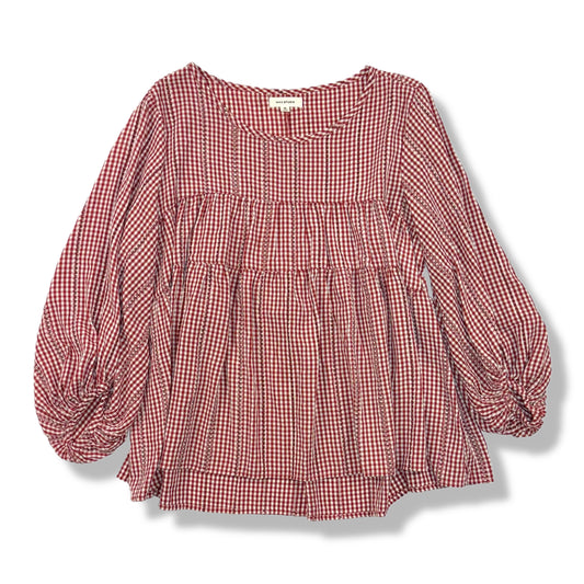 BLUSA DE CUADROS VICHY CON MANGAS ABULLONADA | MAX STUDIO | M