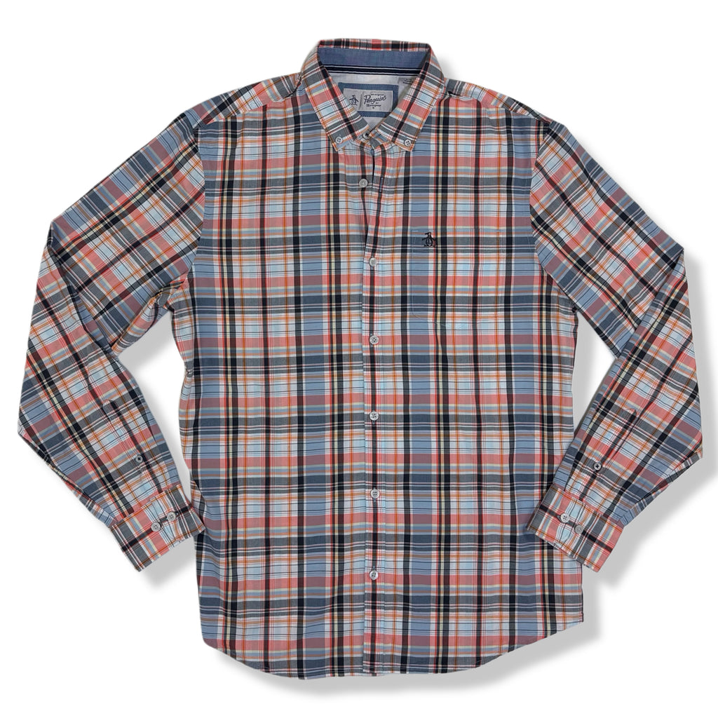 Camisa de cuadros de mangas largas para hombre Original Penguin talla L, ropa de segunda mano en República Dominicana
