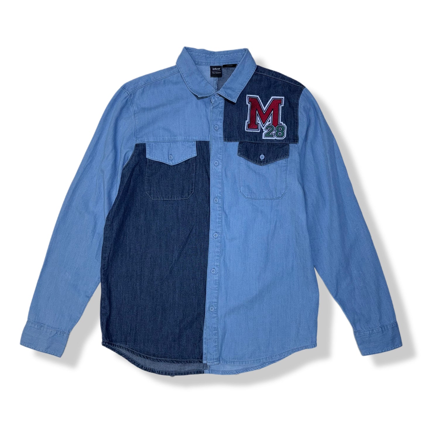 CAMISA DENIM BICOLOR DE MICKEY MOUSE | DISNEY | TALLA M