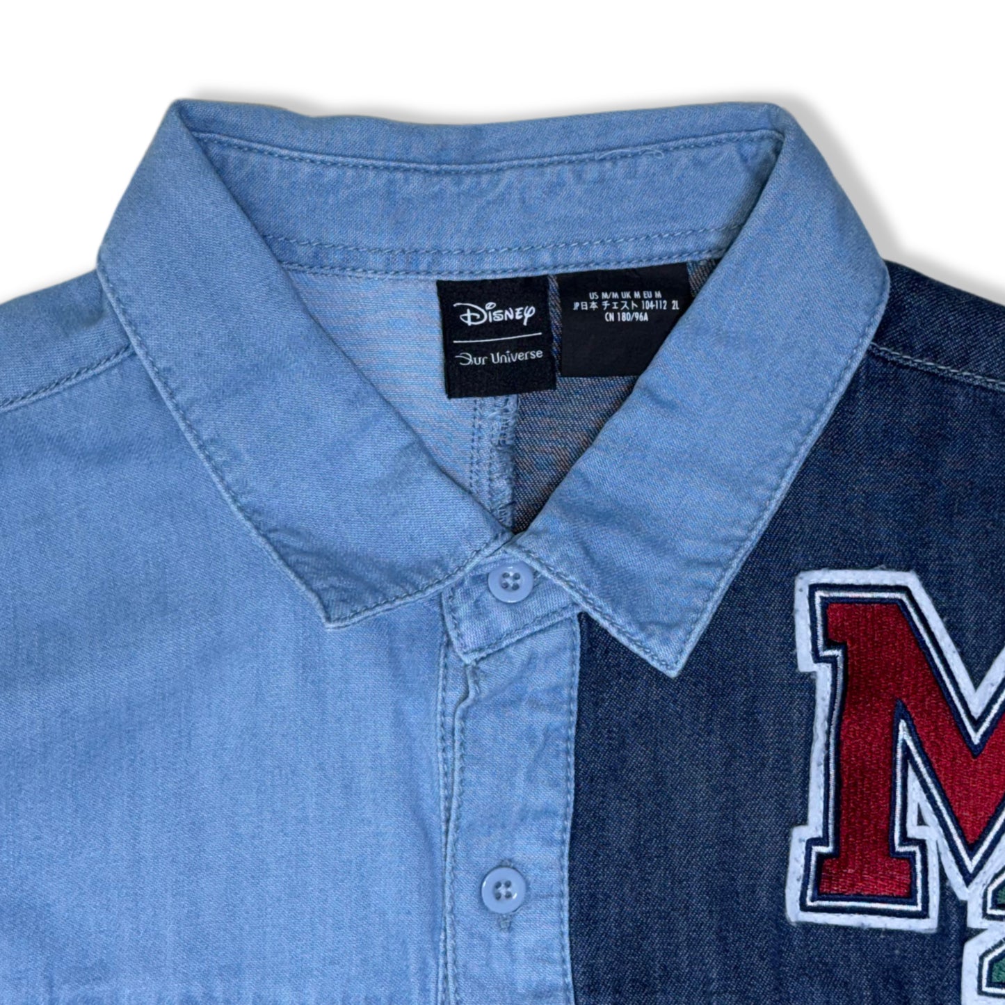 CAMISA DENIM BICOLOR DE MICKEY MOUSE | DISNEY | TALLA M