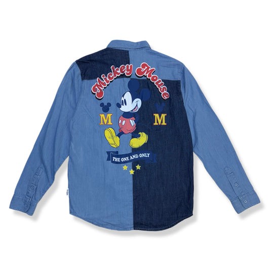CAMISA DENIM BICOLOR DE MICKEY MOUSE | DISNEY | TALLA M