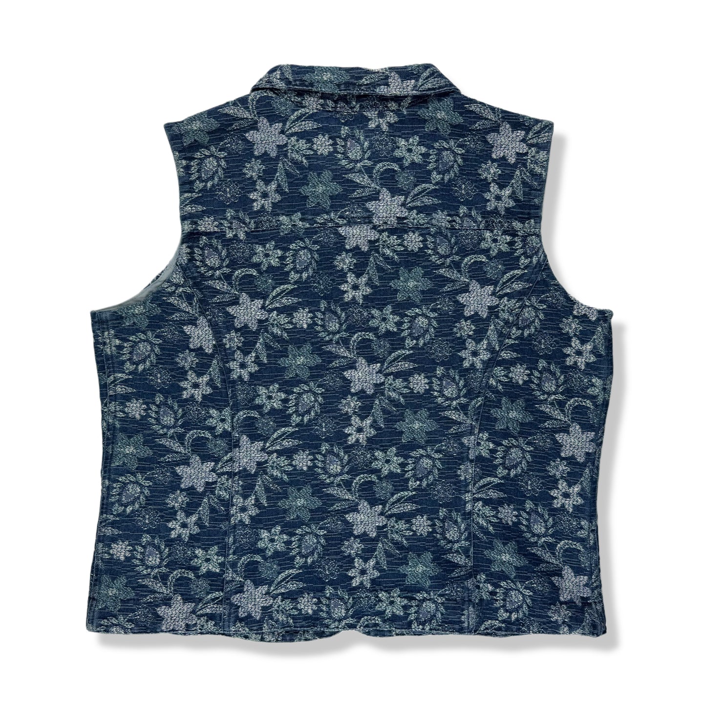 CHALECO DENIM CON ESTAMPADO FLORAL | COLDWATER CREEK | TALLA L