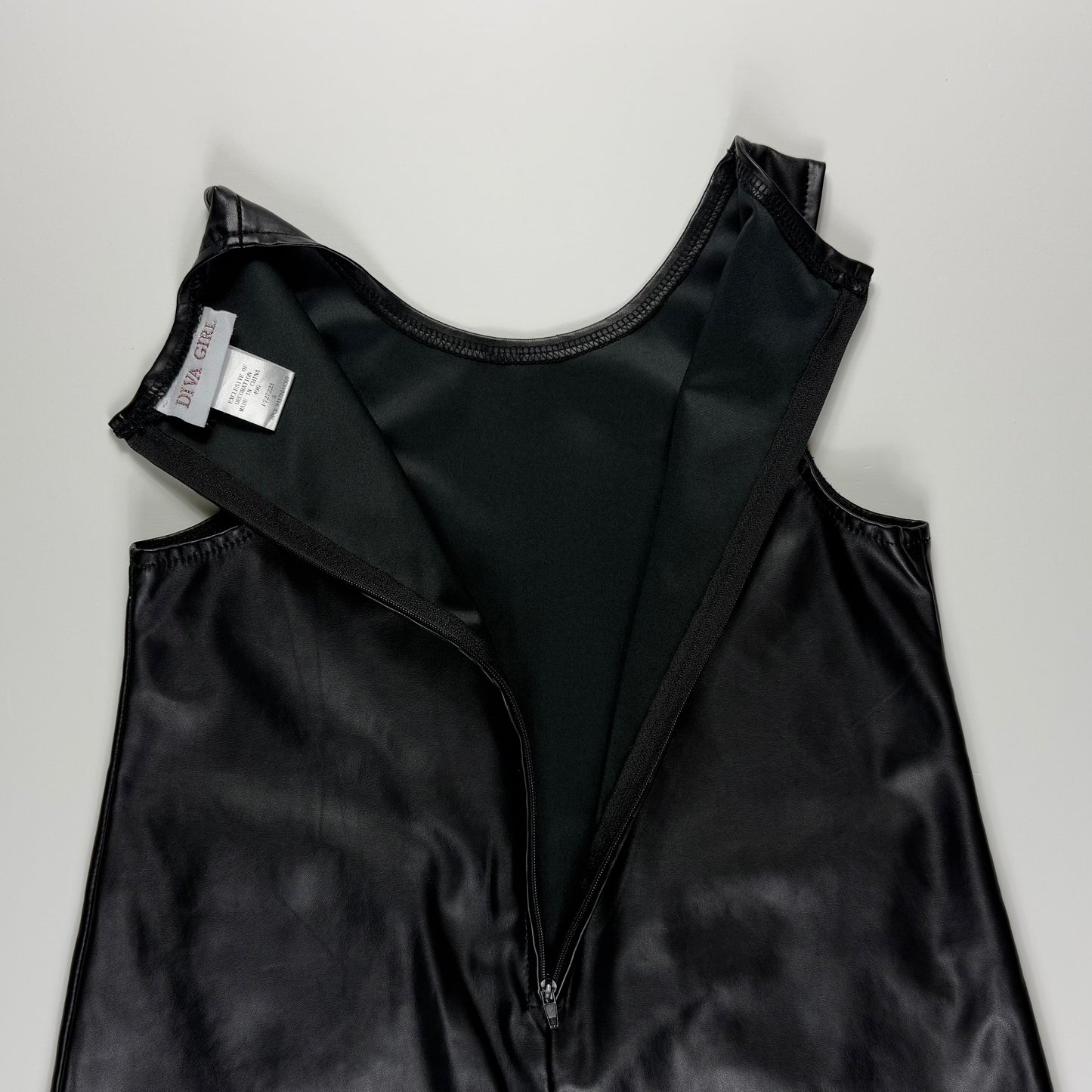 VESTIDO NEGRO FAUX LEATHER PARA NIÑAS | DIVA GIRL | 5