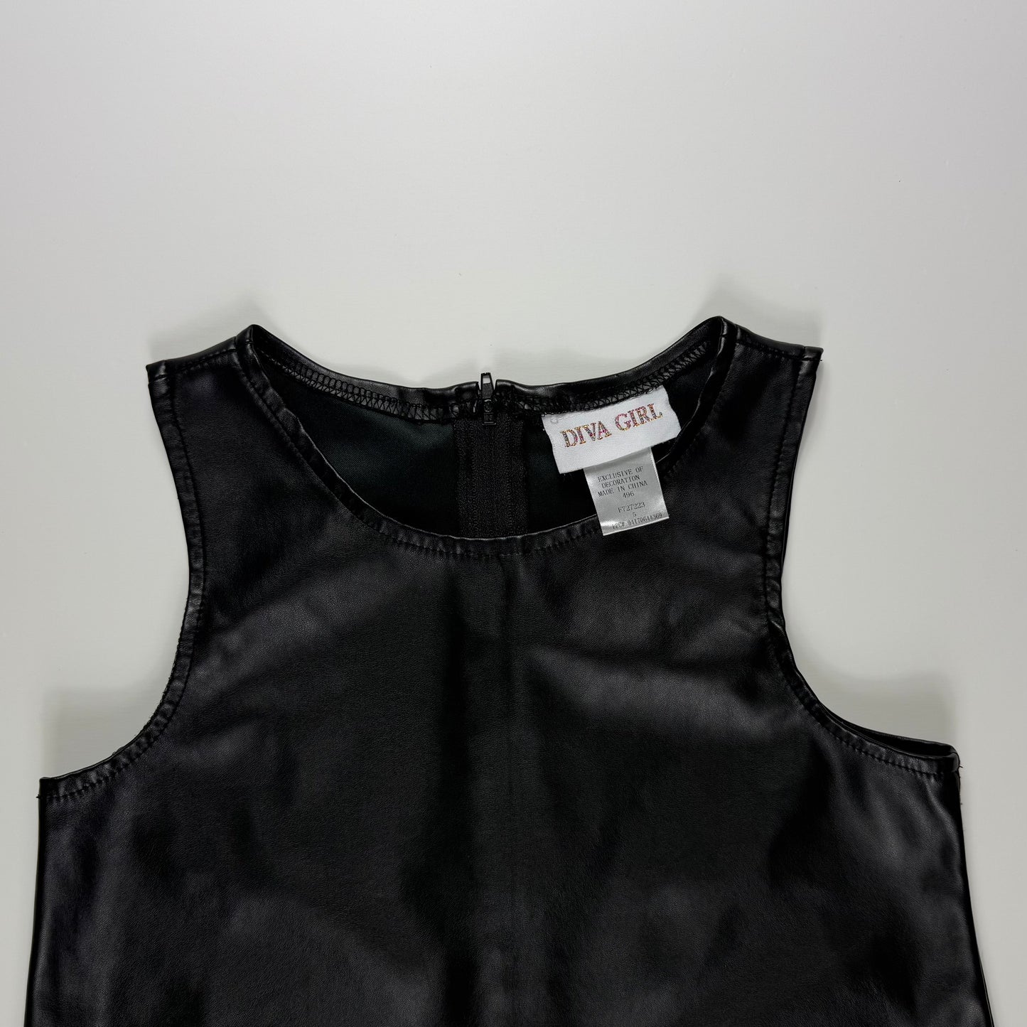 VESTIDO NEGRO FAUX LEATHER PARA NIÑAS | DIVA GIRL | 5