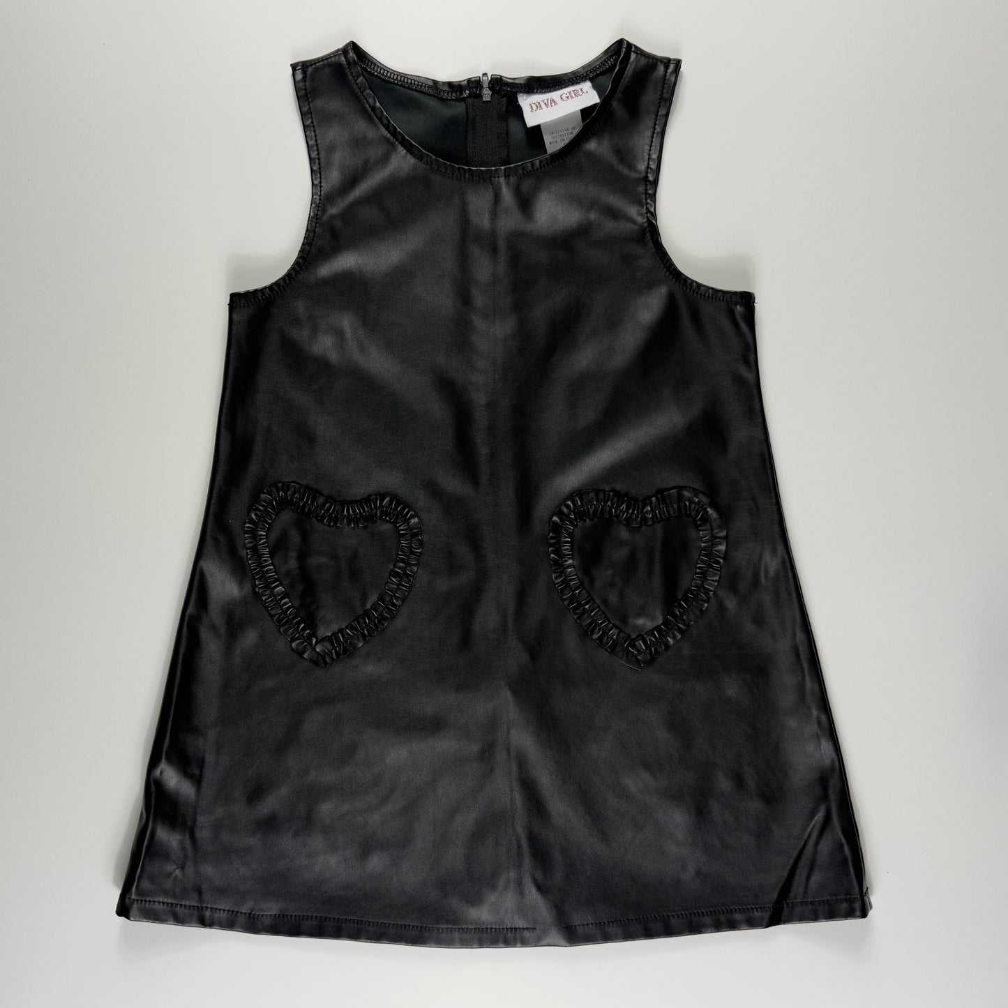VESTIDO NEGRO FAUX LEATHER PARA NIÑAS | DIVA GIRL | 5