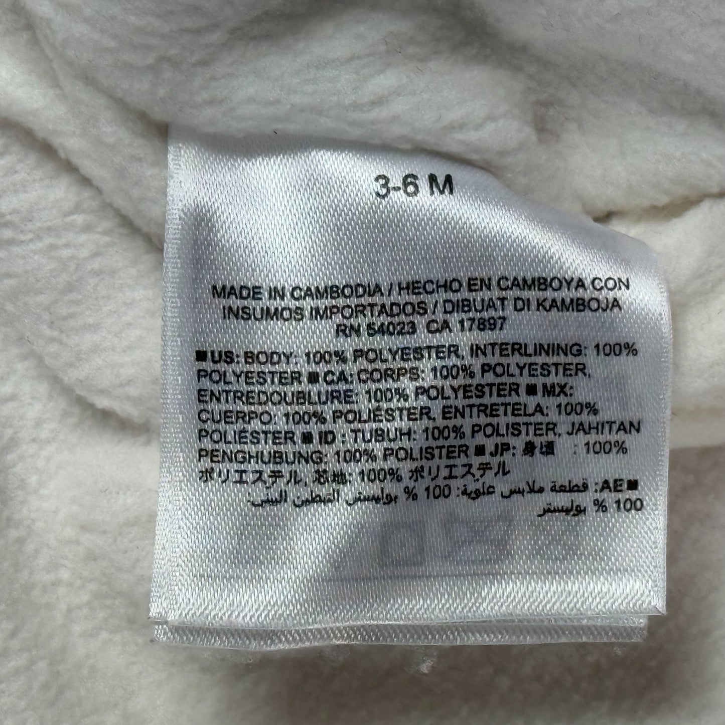 ENTERIZO ABRIGADO CON CAPUCHA | OLD NAVY | TALLA 3-6M