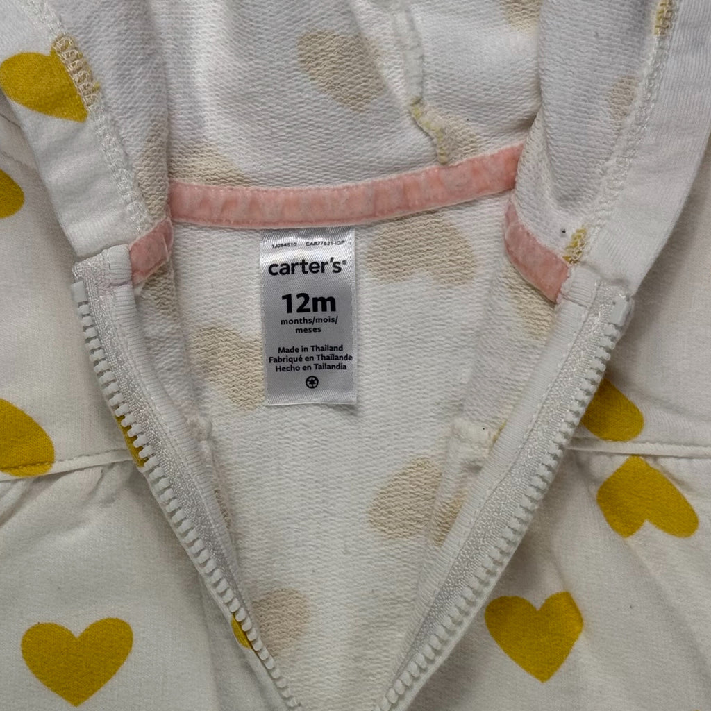 CHALECO CON CAPUCHA DE CORAZONES | CARTER'S | 12M