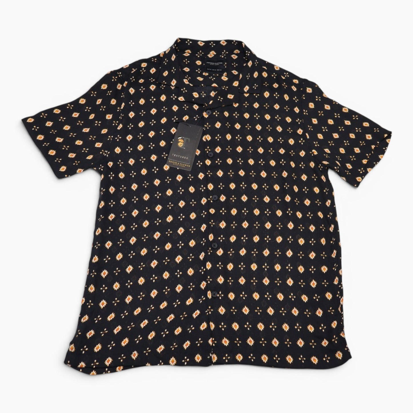 CAMISA NEGRA ESTAMPADA | DENIM & FLOWER | TALLA M