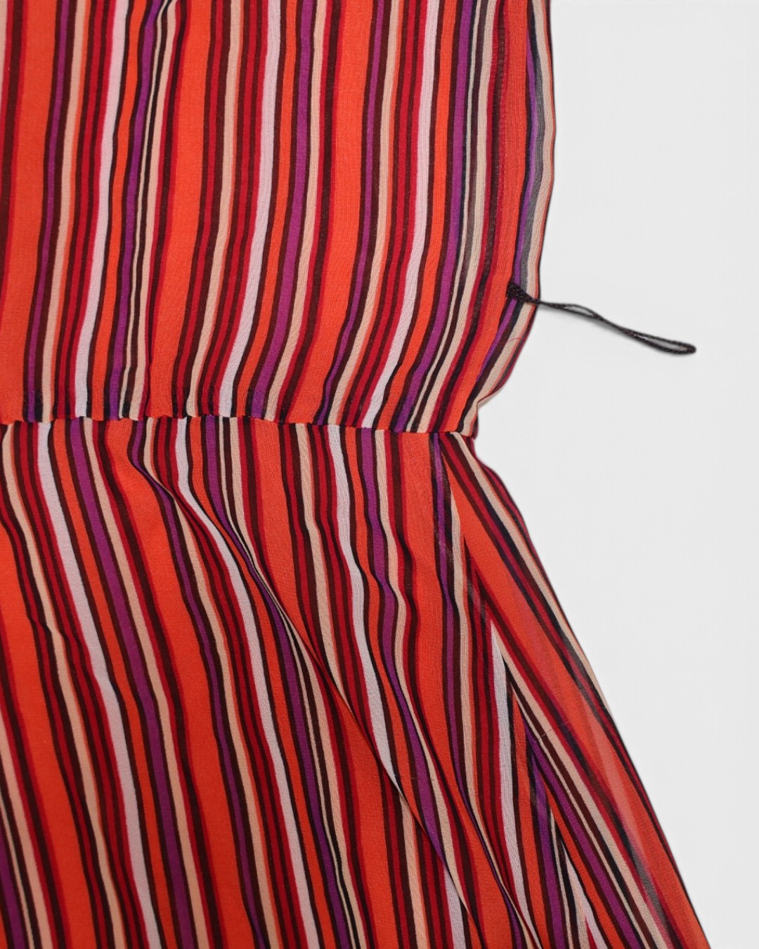 VESTIDO DE UN HOMBRO DE RAYAS CON VOLANTE PARA MUJER | BISOU BISOU | TALLA 10 (M)