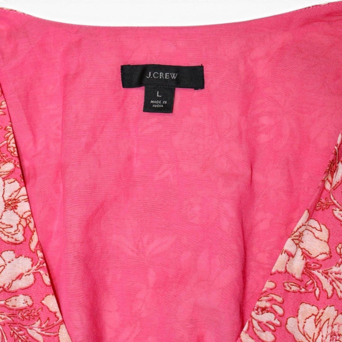 BLUSA ROSADA FLORAL CON LAZOS Y BORLAS | J.CREW | TALLA L