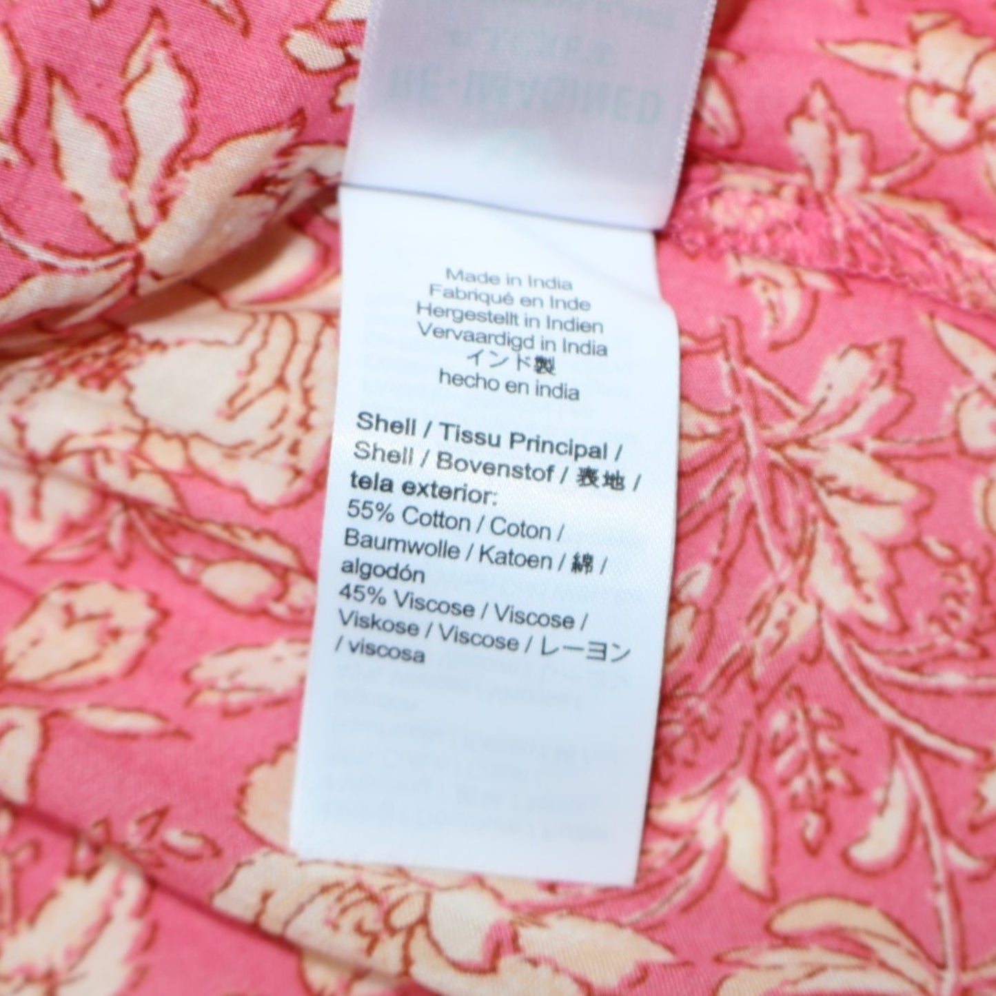 BLUSA ROSADA FLORAL CON LAZOS Y BORLAS | J.CREW | TALLA L