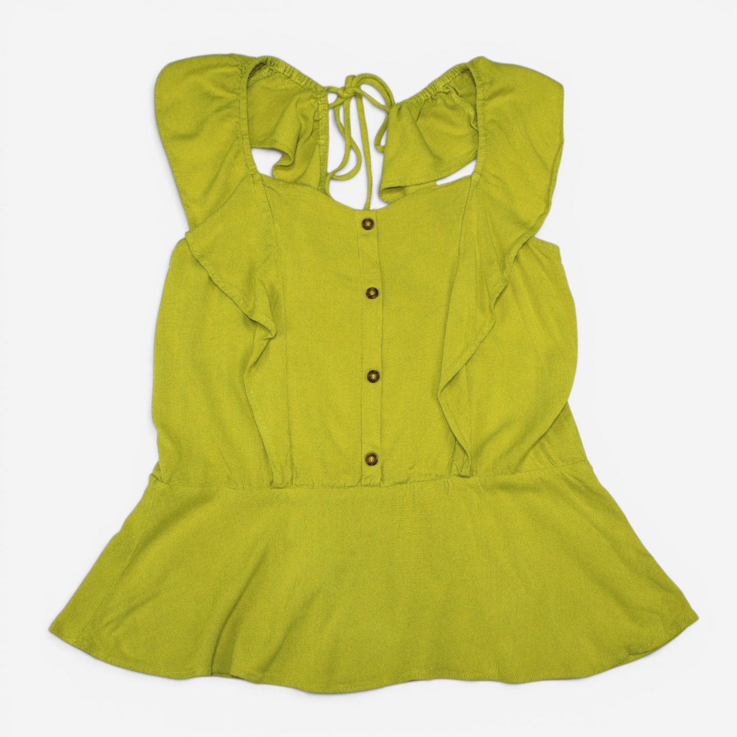 TOP TIPO PEPLUM CON VUELOS Y LAZO EN LA ESPALDA | MOA MOA | TALLA XL