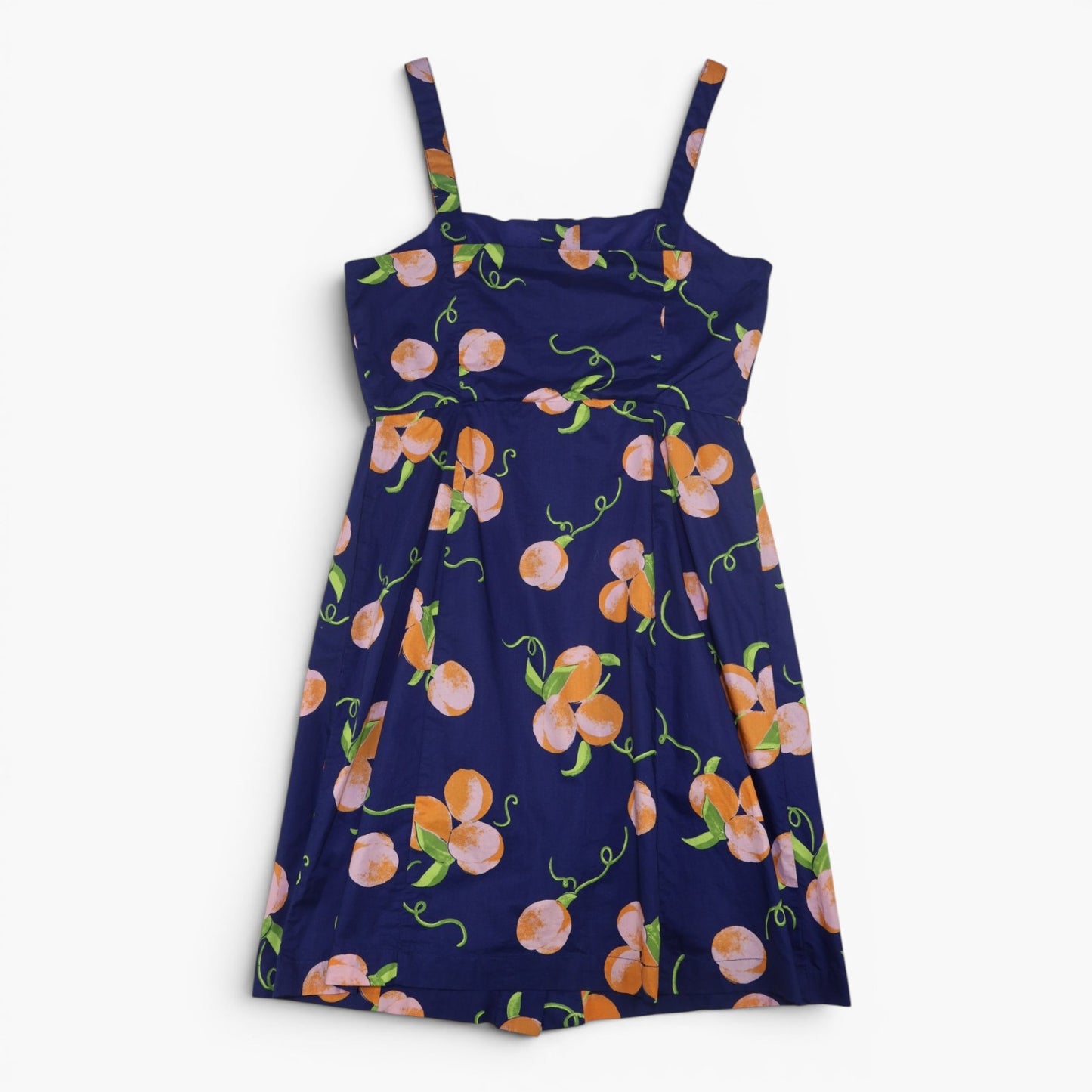 VESTIDO AZUL CON ESTAMPADO DE NARANJAS | MODCLOTH | TALLA 8 (M)