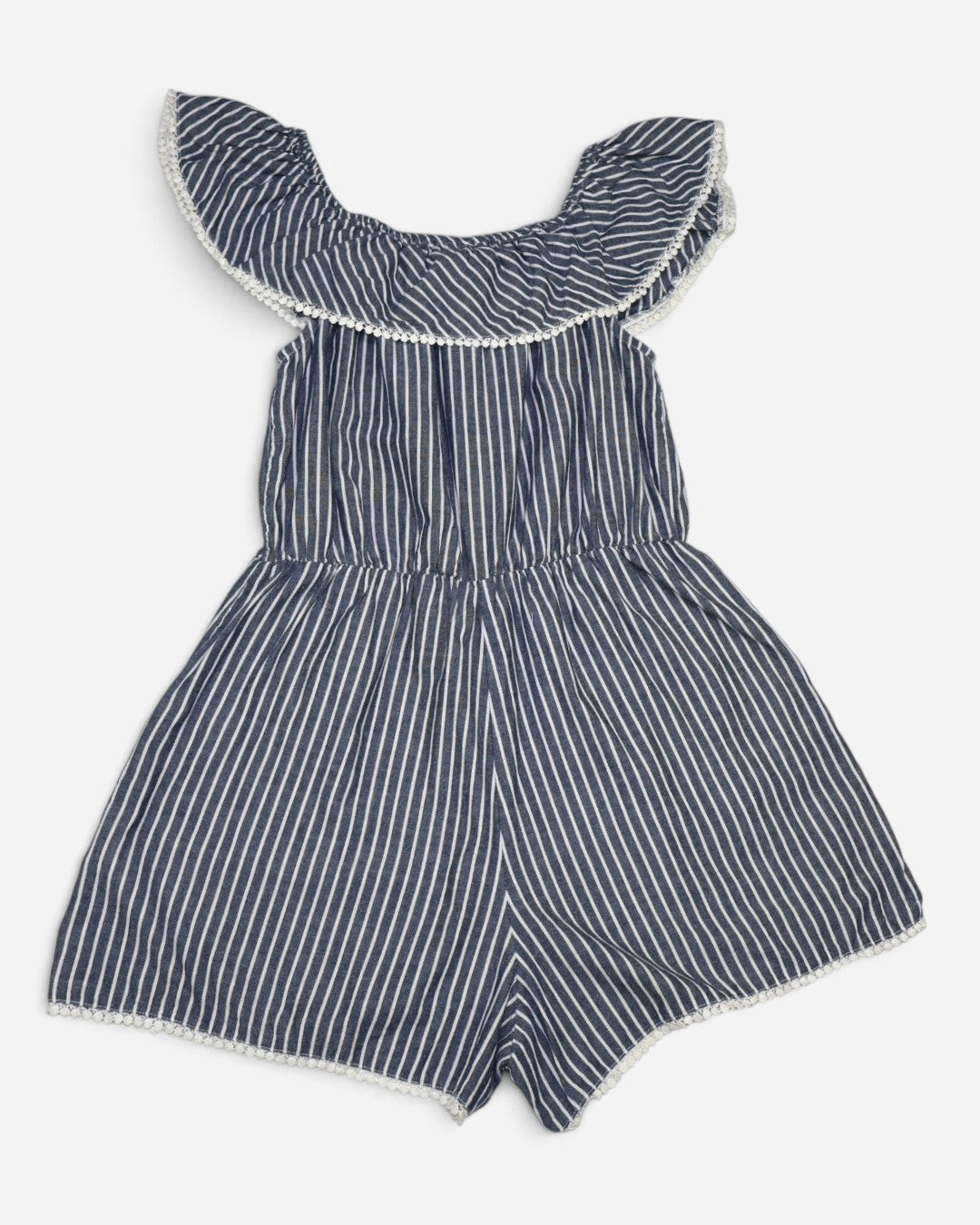 Romper de rayas azul y blanco con hombros descubiertos para mujer, marca Oasis, talla S, ropa de segunda mano en República Dominicana