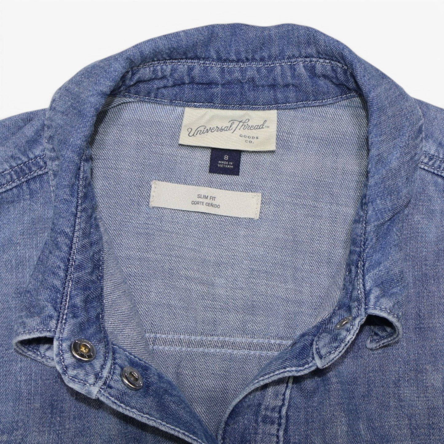 CAMISA DENIM MANGA LARGA | UNIVERSAL THREAD | TALLA 8 (M)
