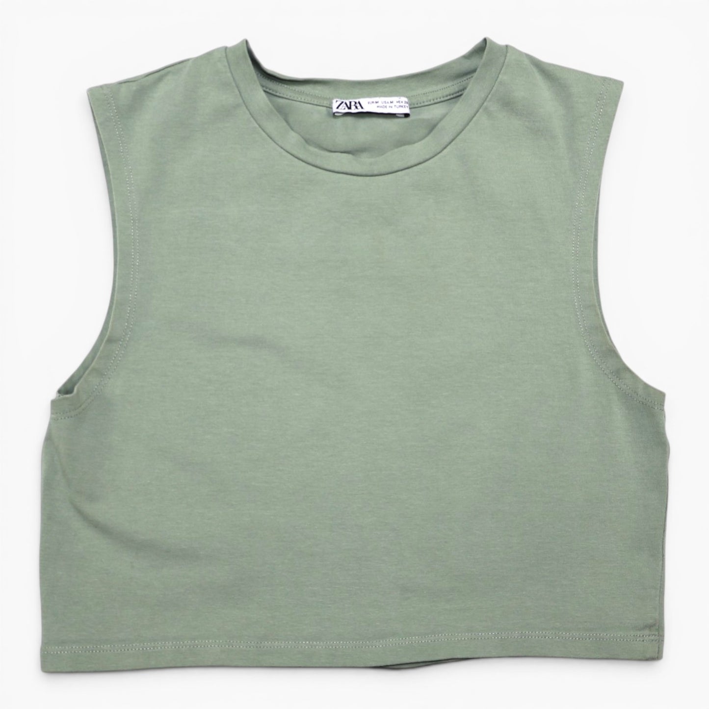 CROP TOP VERDE SIN MANGAS | ZARA | TALLA M