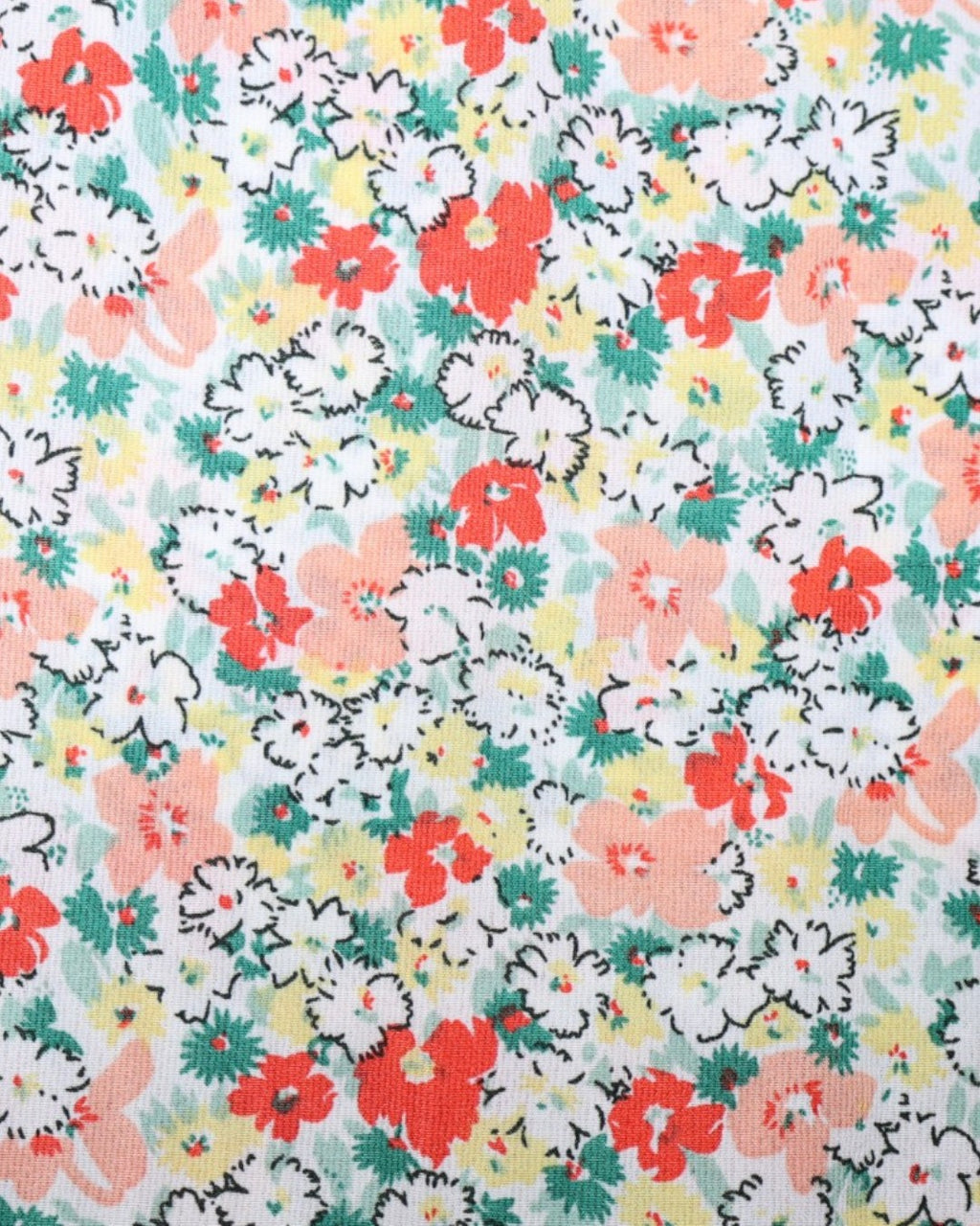 Detalle de estampado floral de vestido PTBM en The Reset