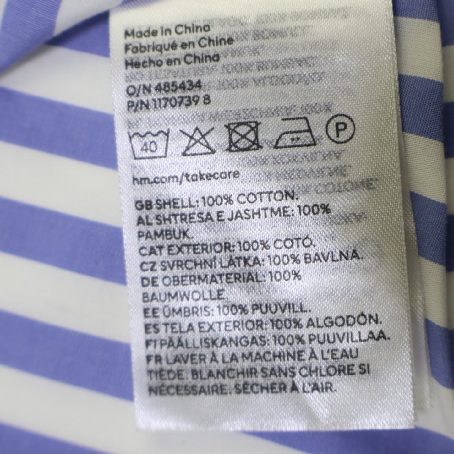 CAMISA DE RAYAS AZUL Y BLANCA | H&M | TALLA L