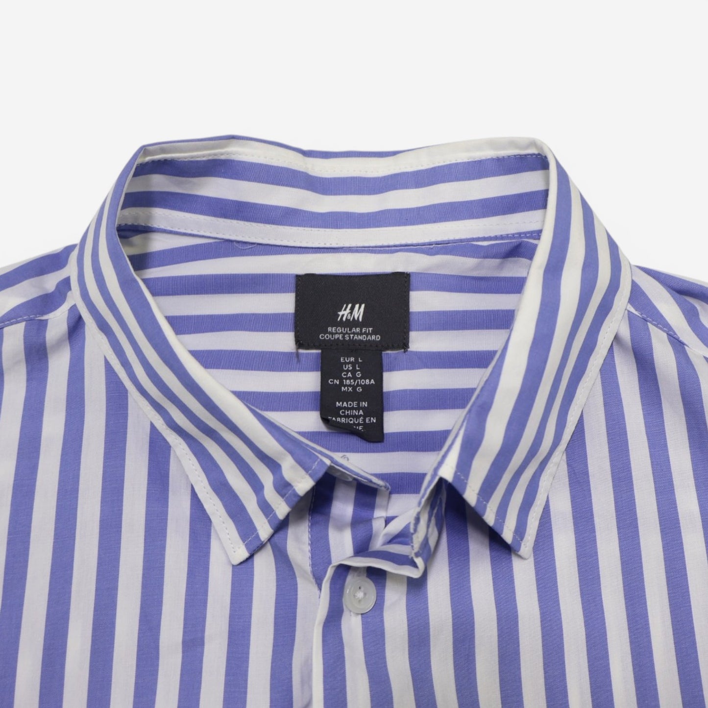 CAMISA DE RAYAS AZUL Y BLANCA | H&M | TALLA L