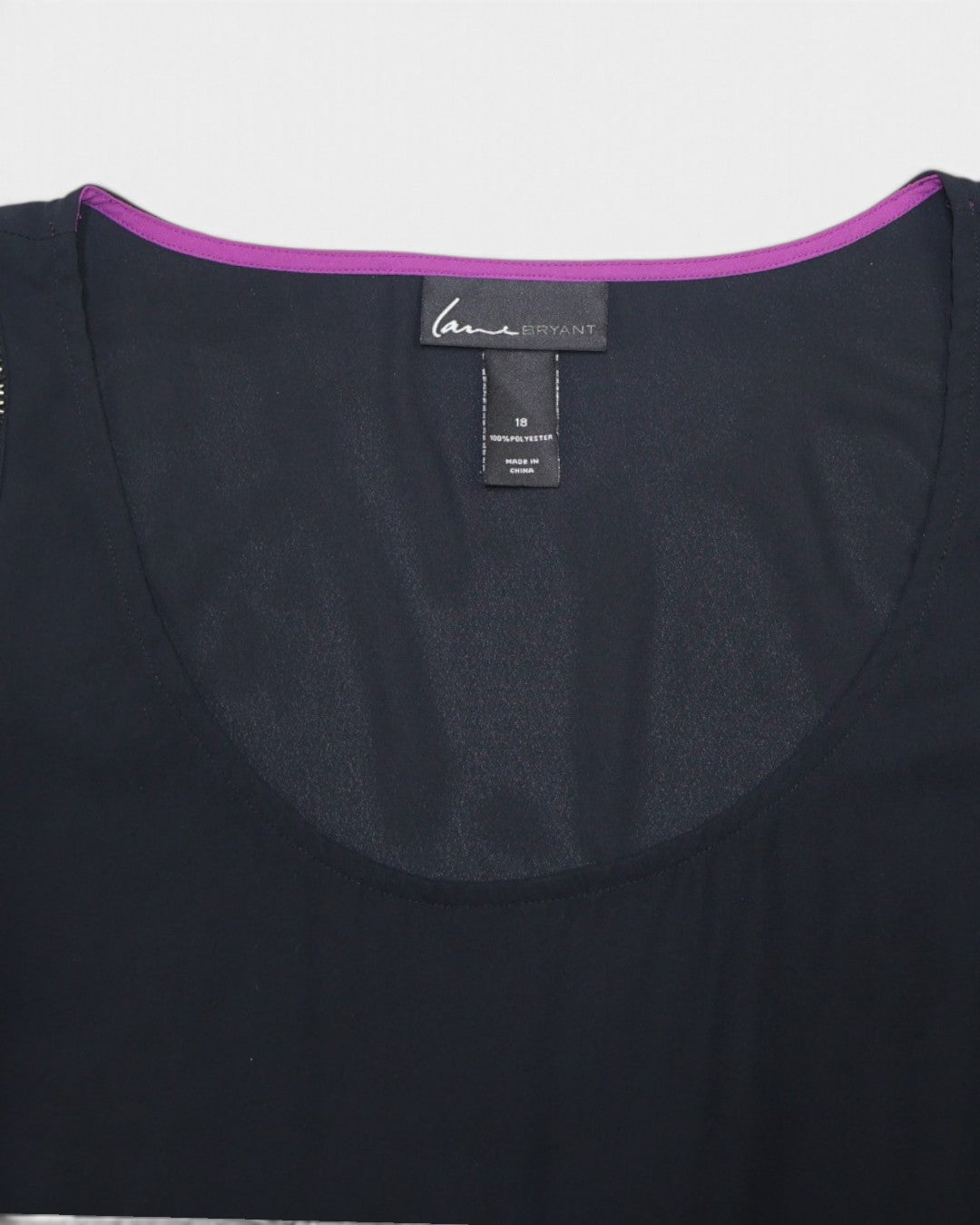 Etiqueta Lane Bryant talla 18 de blusa negra 100% poliéster en The Reset