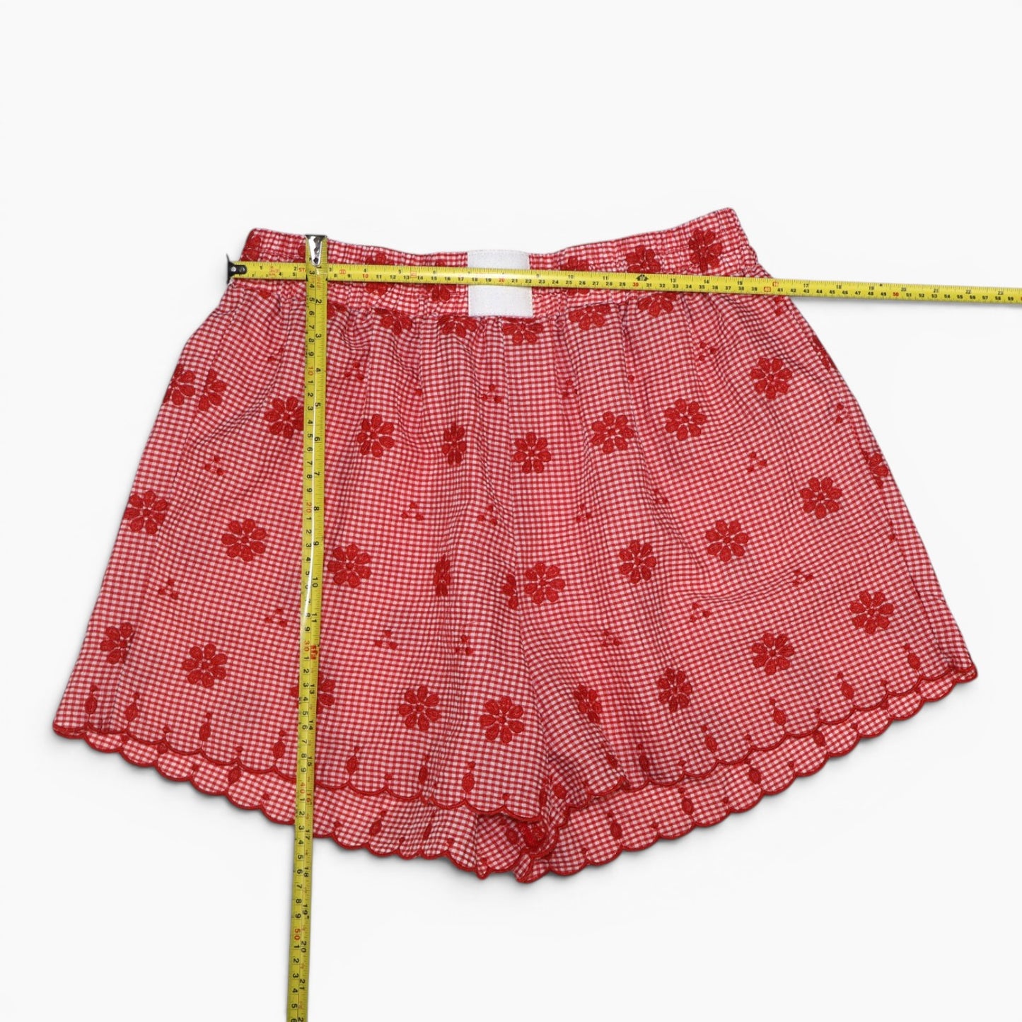 SHORT CUADROS CON BORDADO FLORAL | TALLA XL