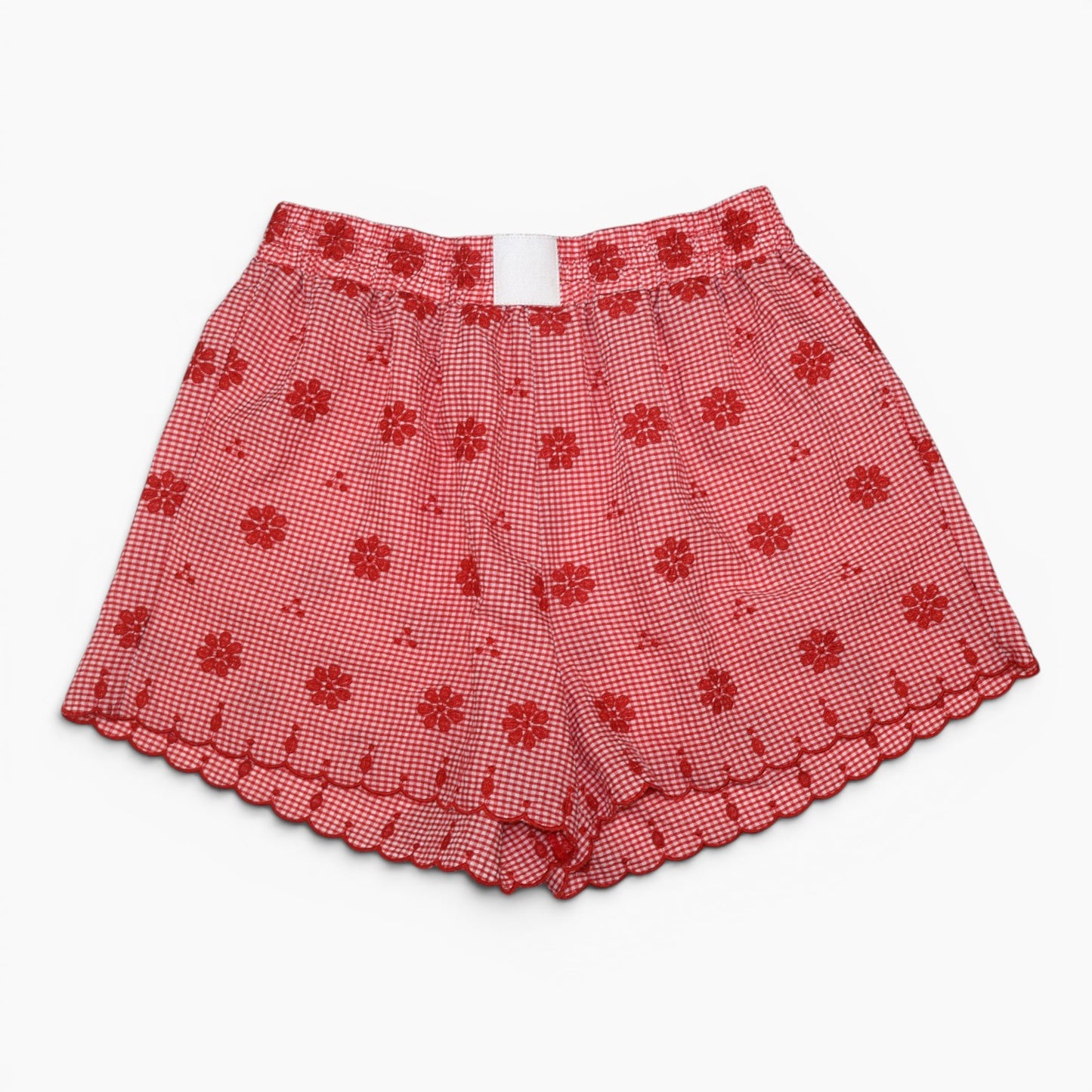 SHORT CUADROS CON BORDADO FLORAL | TALLA XL