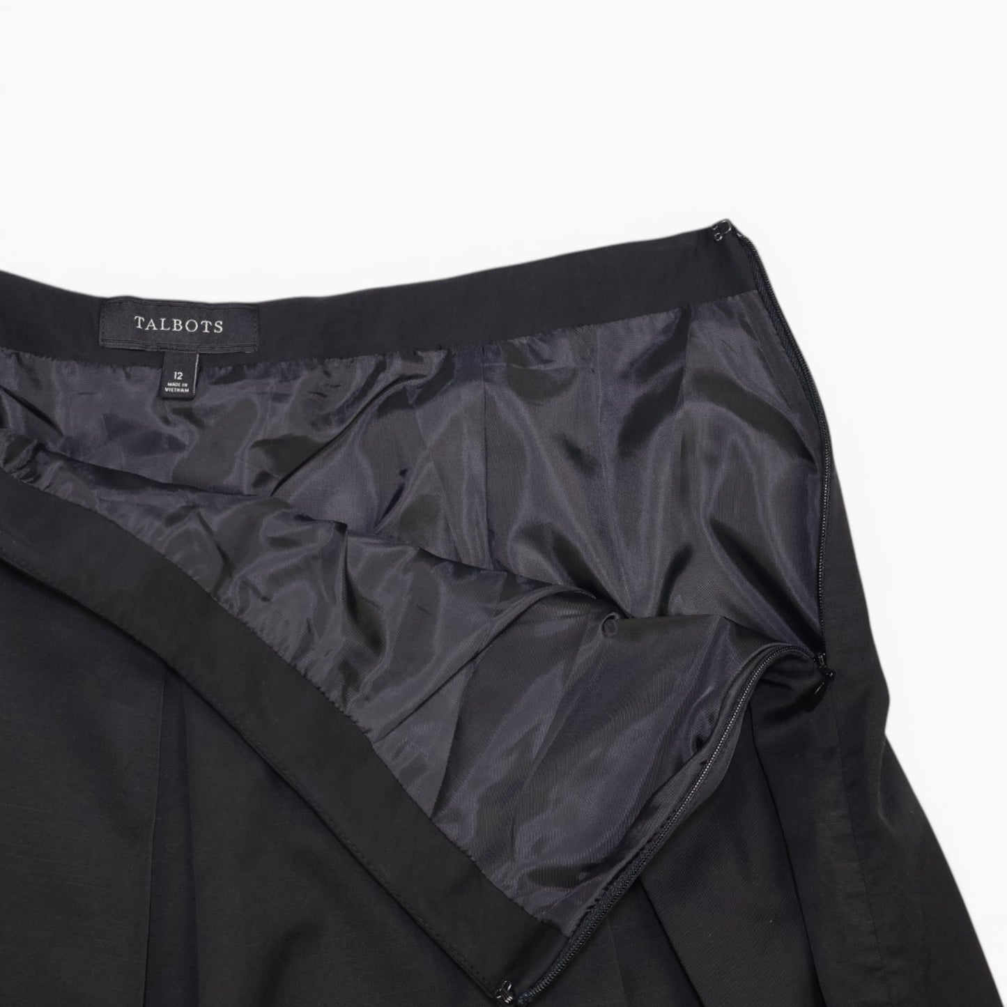 FALDA NEGRA PLISADA | TALBOTS | TALLA 12 (L)