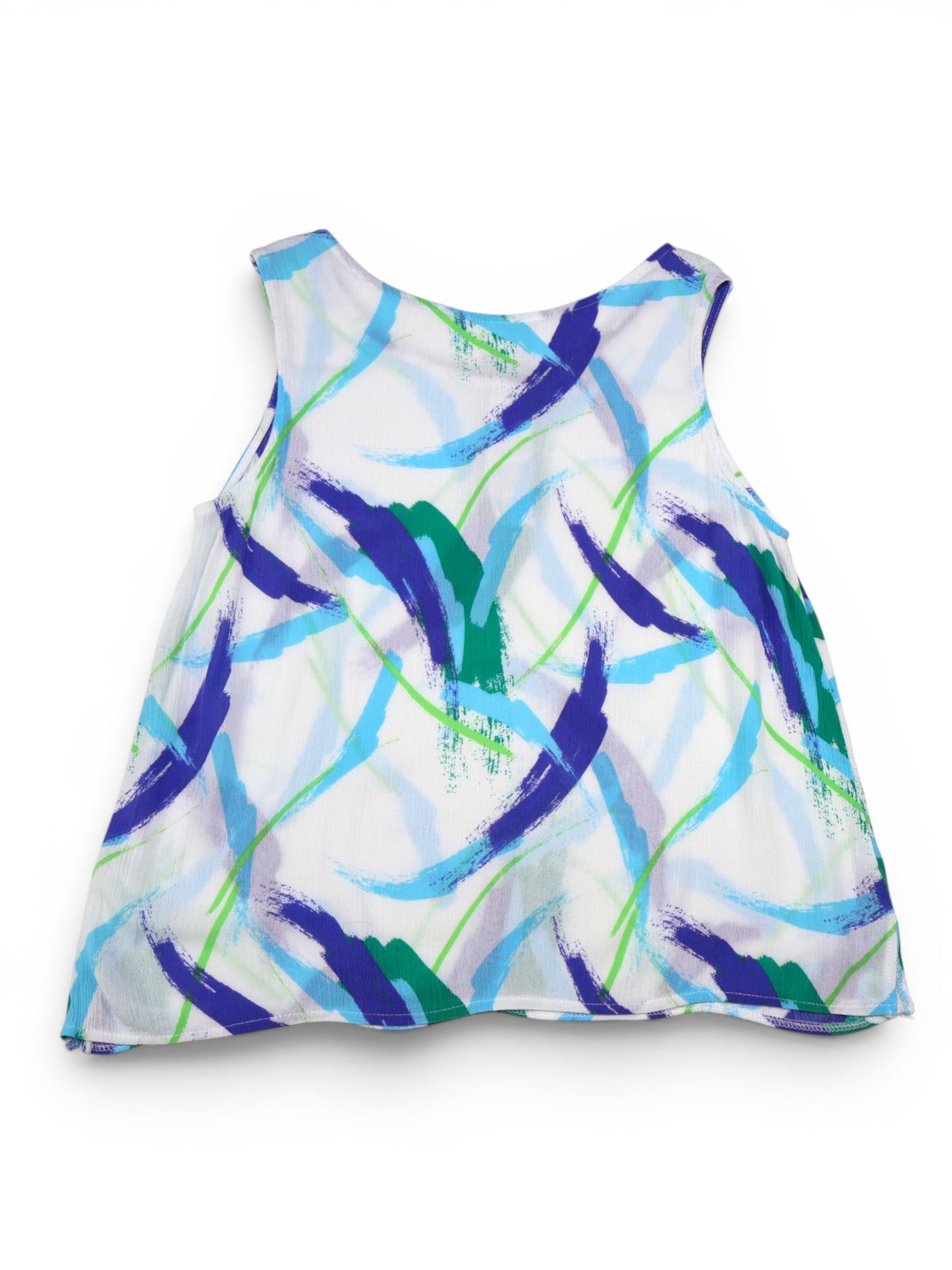 TOP SIN MANGAS BLANCO CON ESTAMPADO ABSTRACTO | TALLA XL