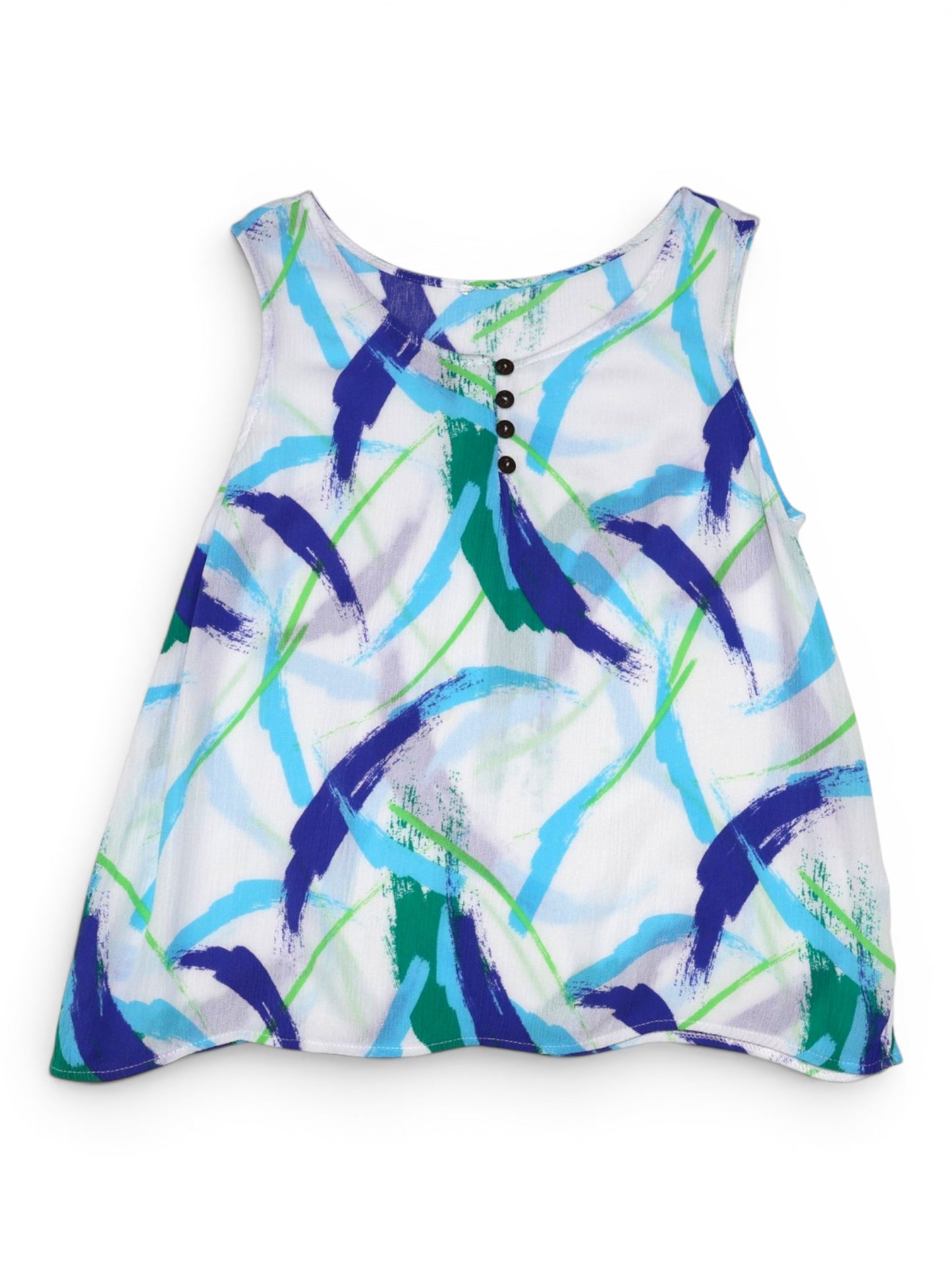 TOP SIN MANGAS BLANCO CON ESTAMPADO ABSTRACTO | TALLA XL