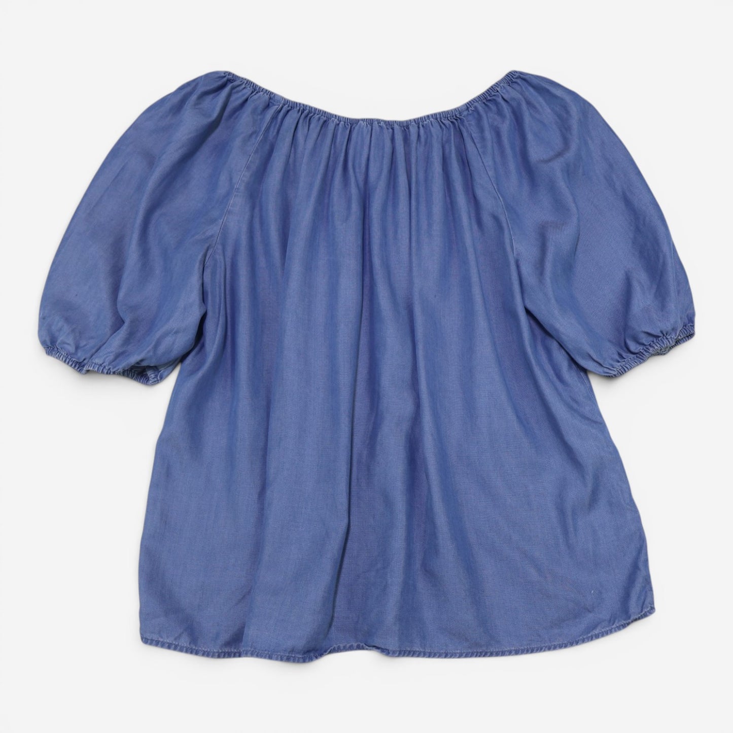 BLUSA DENIM CON MANGAS ABULLONADAS | LOFT | TALLA L