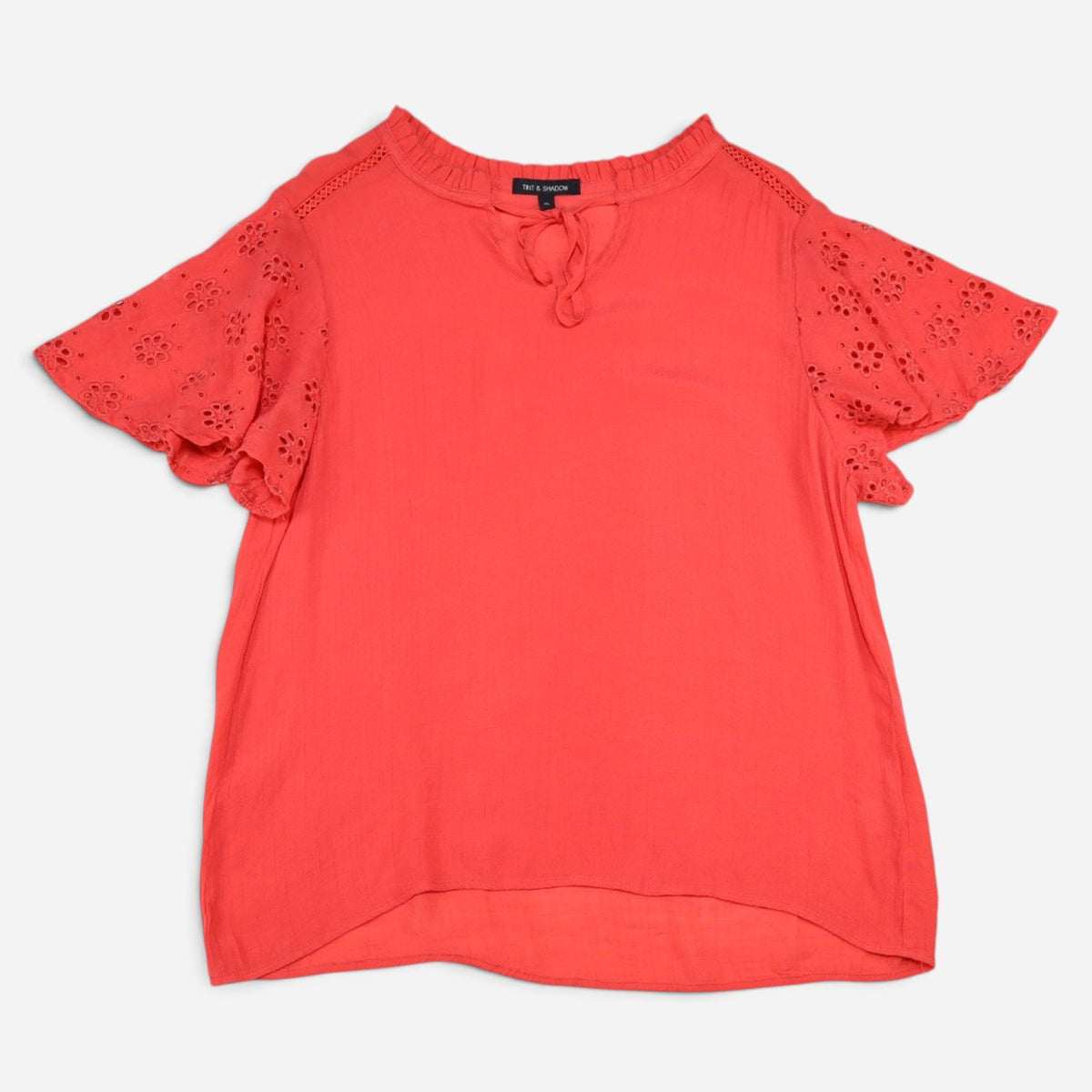 BLUSA CORAL CON MANGAS BORDADAS PARA MUJER | TINT & SHADOW | TALLA XL